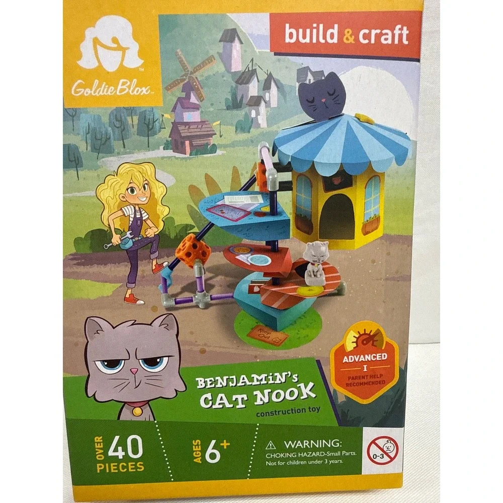 GoldieBlox Build & Craft Lucky's High Roller & Benjamin's Cat Nook STEM Toy Set